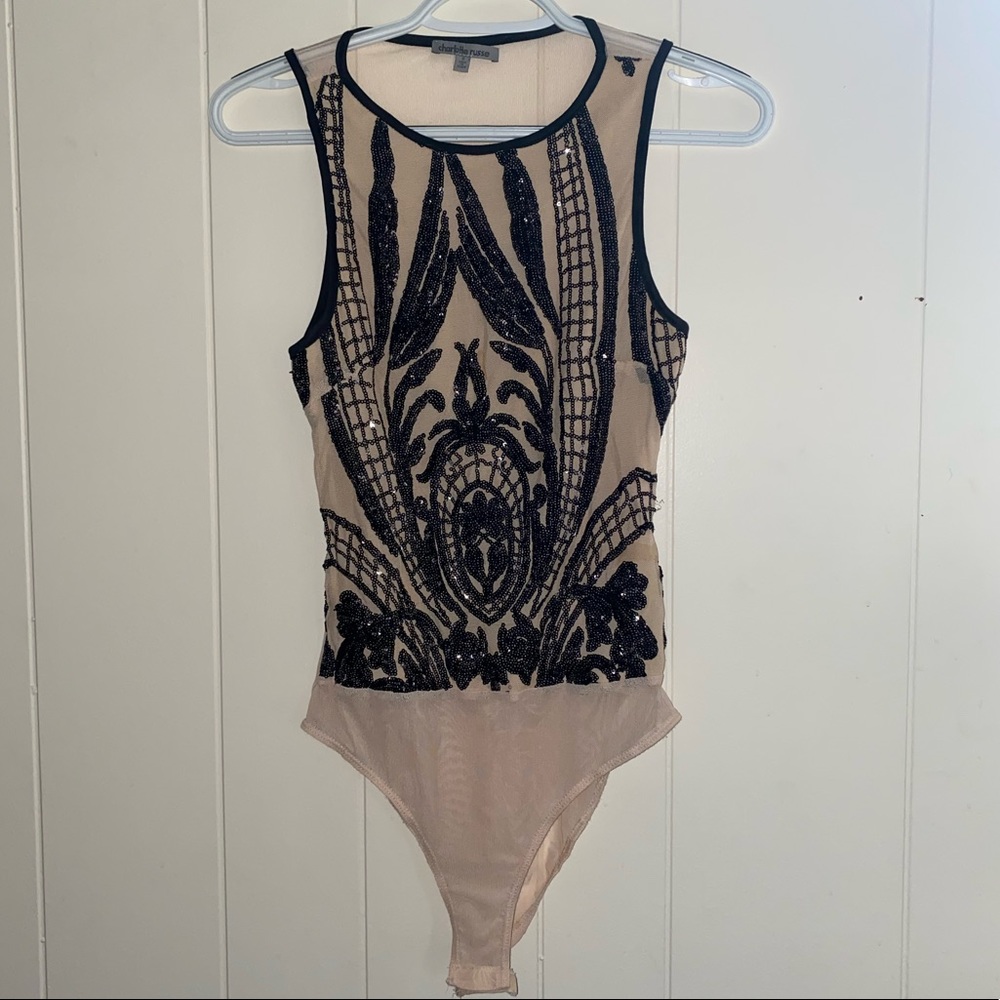 Sheer Beaded Body Suit